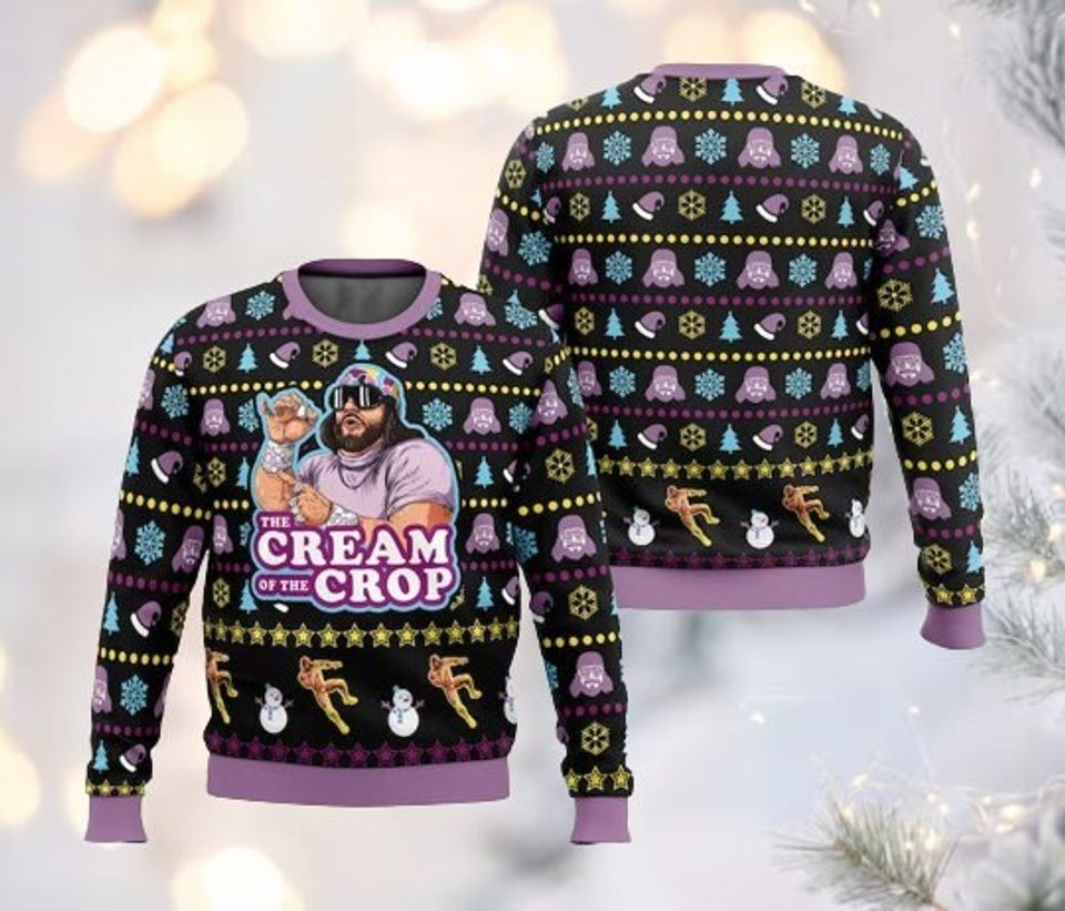 The Cream of the Crop Ugly Christmas Sweater, Macho Man Randy Savage