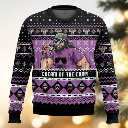 The Cream Of The Crop Ugly Christmas Sweater, Macho Man Randy Ugly Sweatshirt, Xmas Gifts - Image 7
