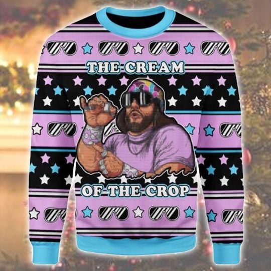 The Cream of the Crop Ugly Sweater, Macho Man Randy Savage Sweatshirt - Image 2
