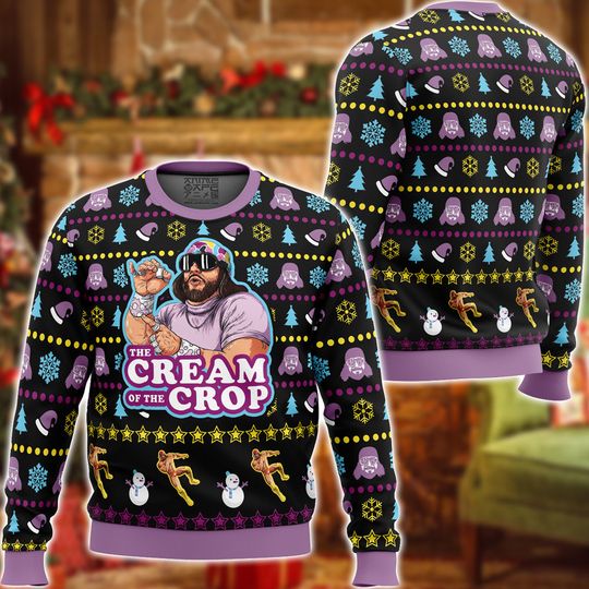 The Cream Of The Crop Wrestling Ugly Christmas Sweater - Image 2
