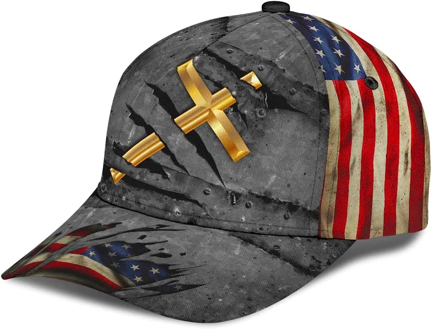 The Cross Holy American Flag Classic Hat All Over Print - Christian Hats for Men and Women Trucker Hats Custom Hats Gifts For Men & Women