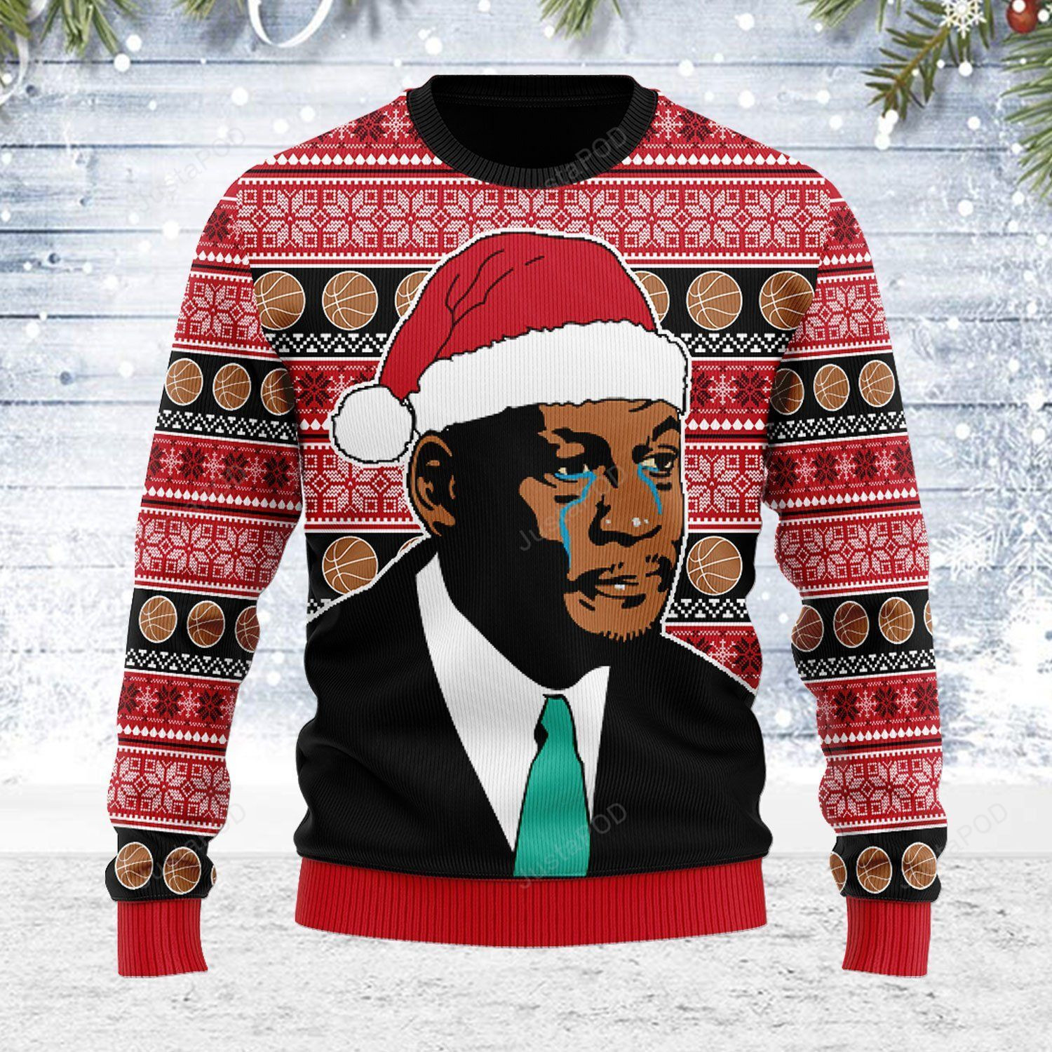 The Crying Mj Ugly Christmas Sweater Adult 3D Funny Matching for family