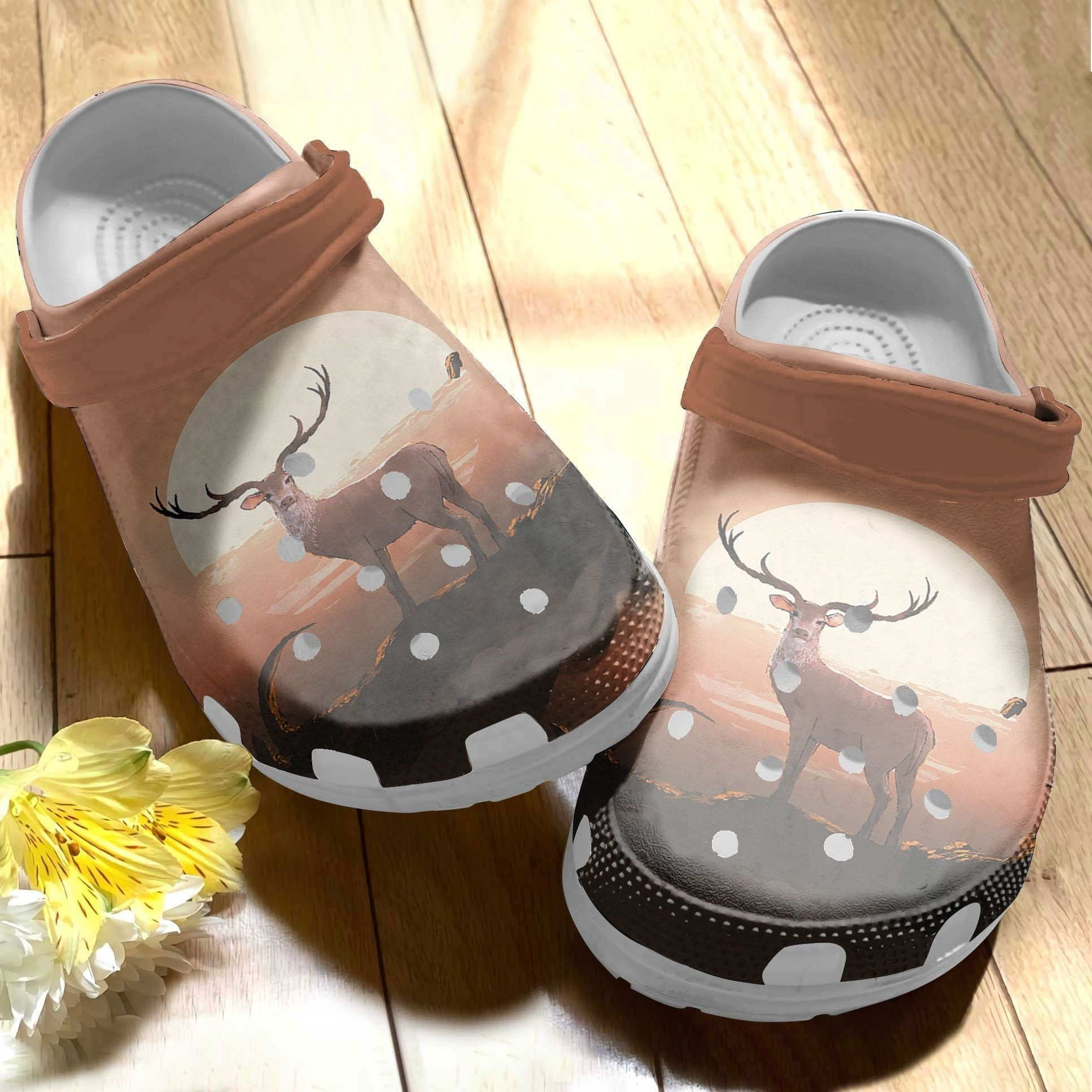 The Deer Standing On A Giant Branch Shoes Clogs Gifts For Men Women