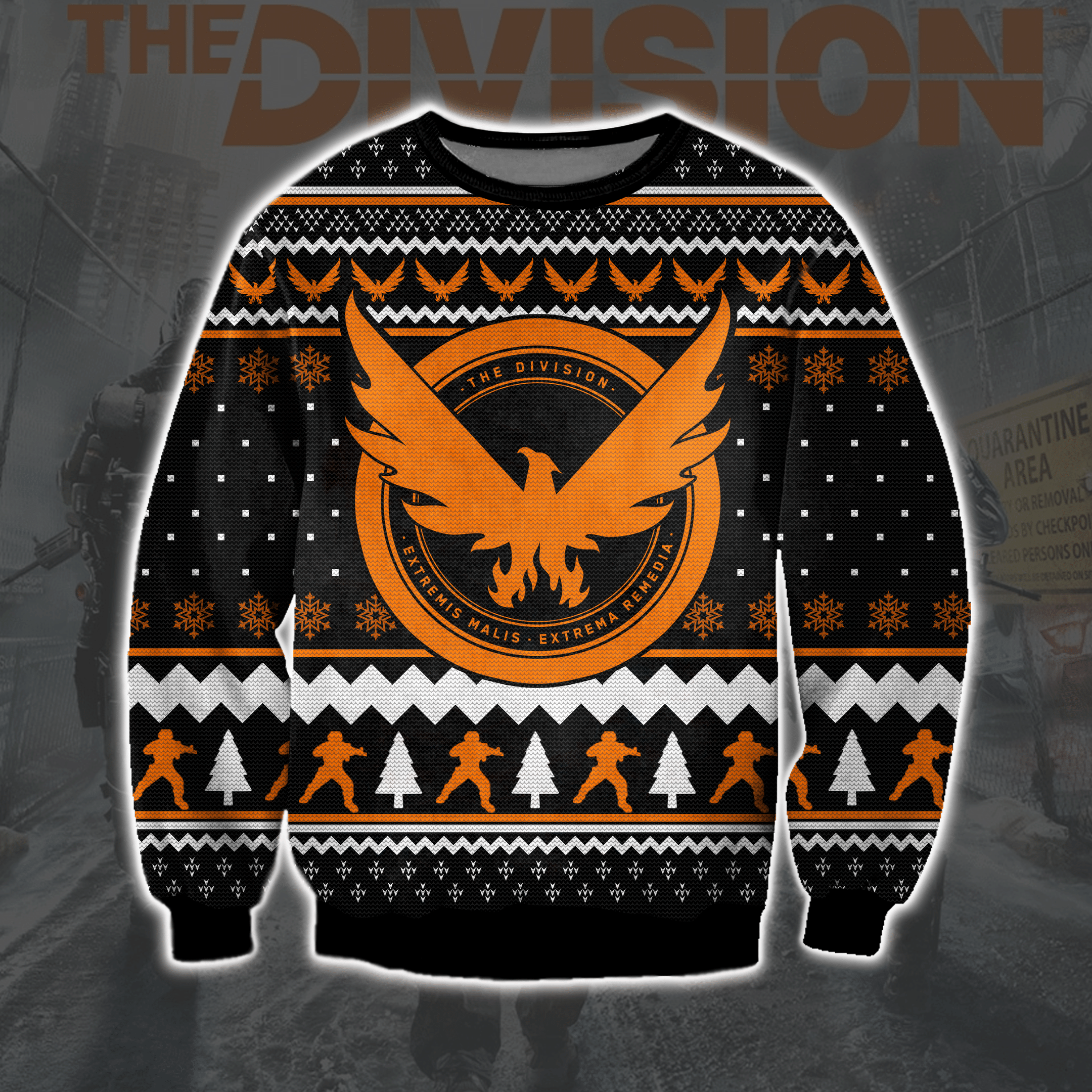 The Division Game 3D Print Ugly Christmas Sweater Adult 3D Funny Matching for family