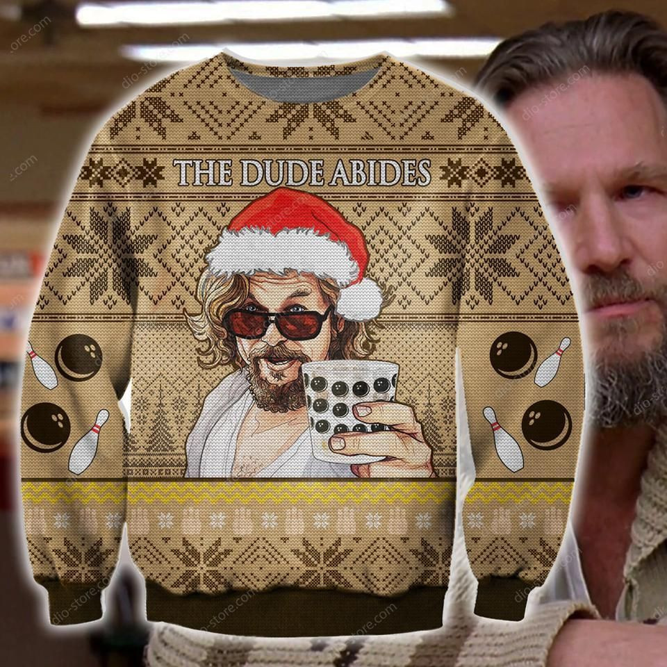 The Dude Abides Knitting Pattern For Unisex Ugly Christmas Sweater Adult 3D Funny Matching for family