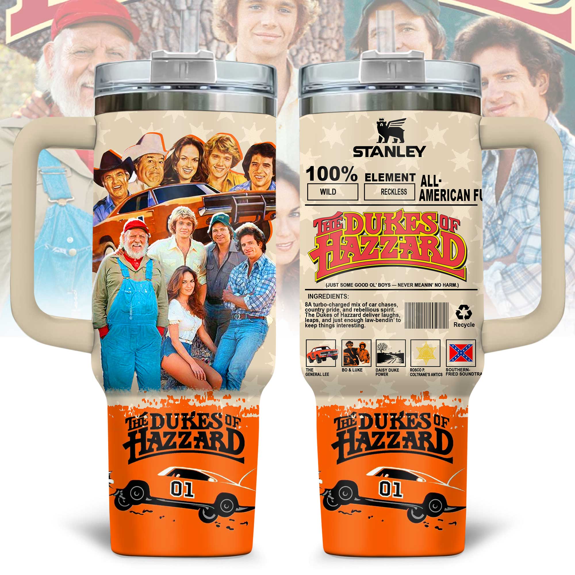 The Dukes of Hazzard Movies Custom Stanley Cup 40 oz 30 oz Tumbler With HandleTVC2301173