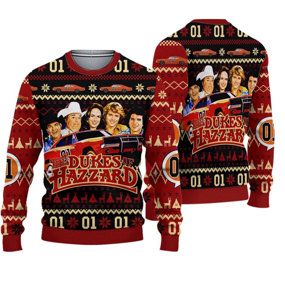 The Dukes-Of-Hazzard Premium 3D Ugly Knitted Christmas 3D Sweater
