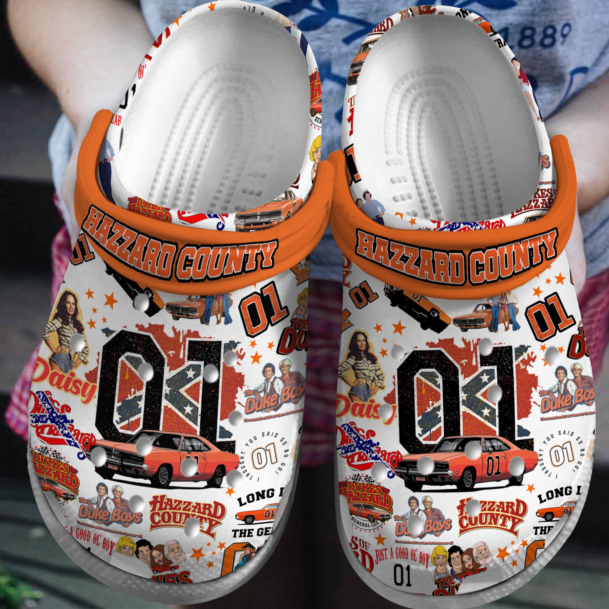 The Dukes of Hazzard TV Series Crocs Crocband Clogs Shoes Comfortable For Men Women and Kids