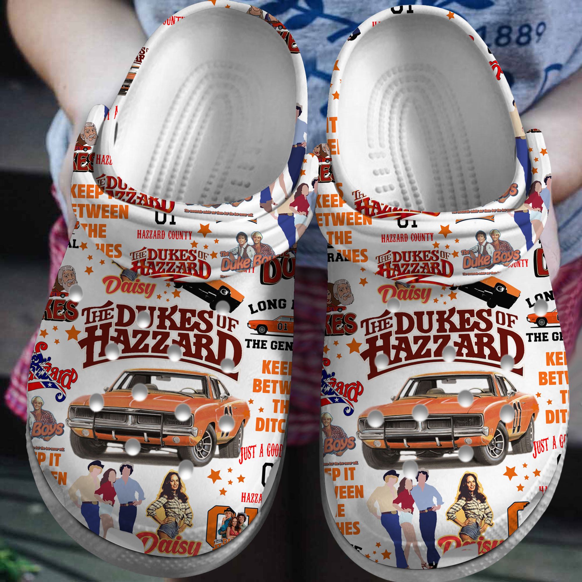 The Dukes Of Hazzard TV Series Crocs Crocband Clogs Shoes Comfortable For Men Women and Kids