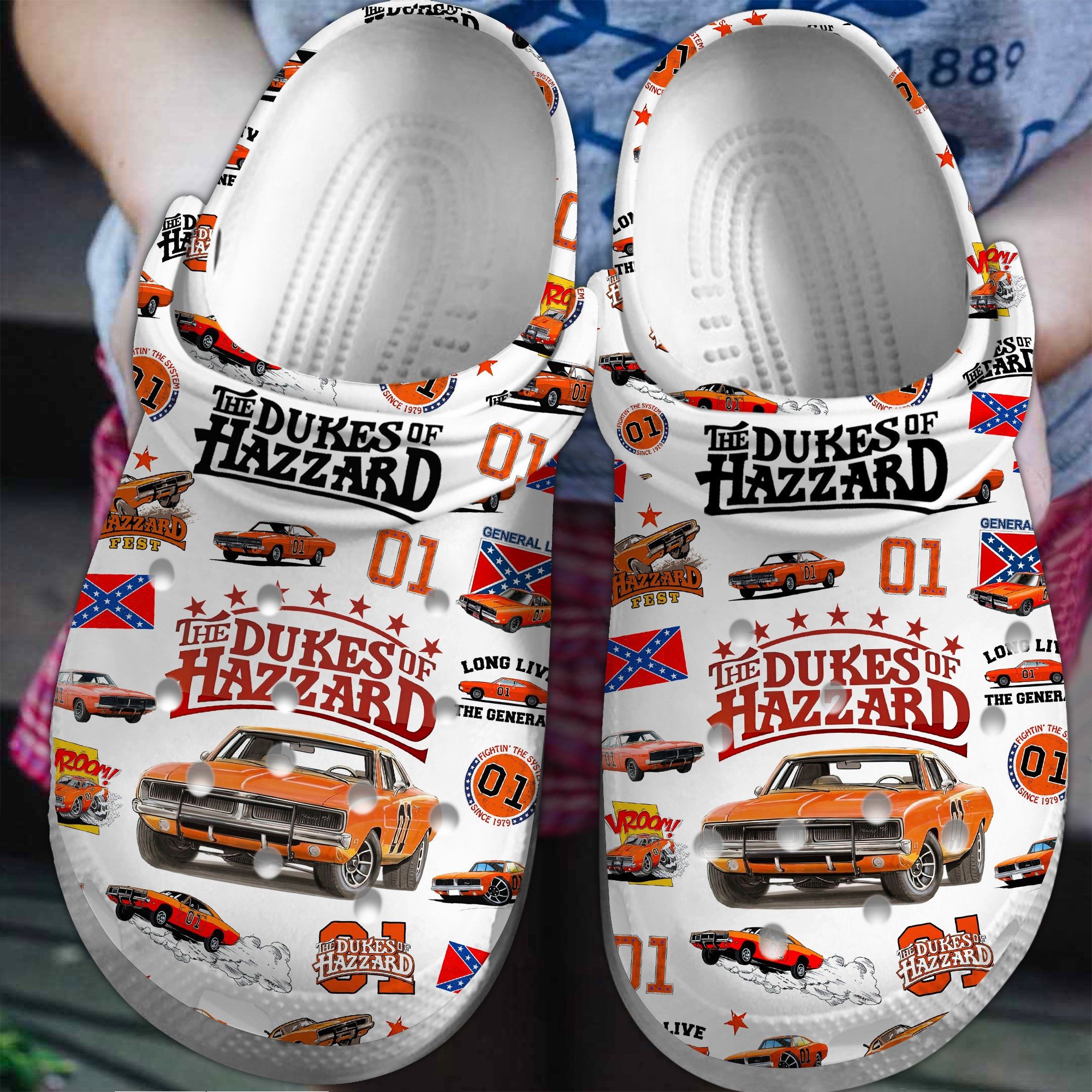The Dukes Of Hazzard TV Series Crocs Crocband Clogs Shoes Comfortable For Men Women and Kids