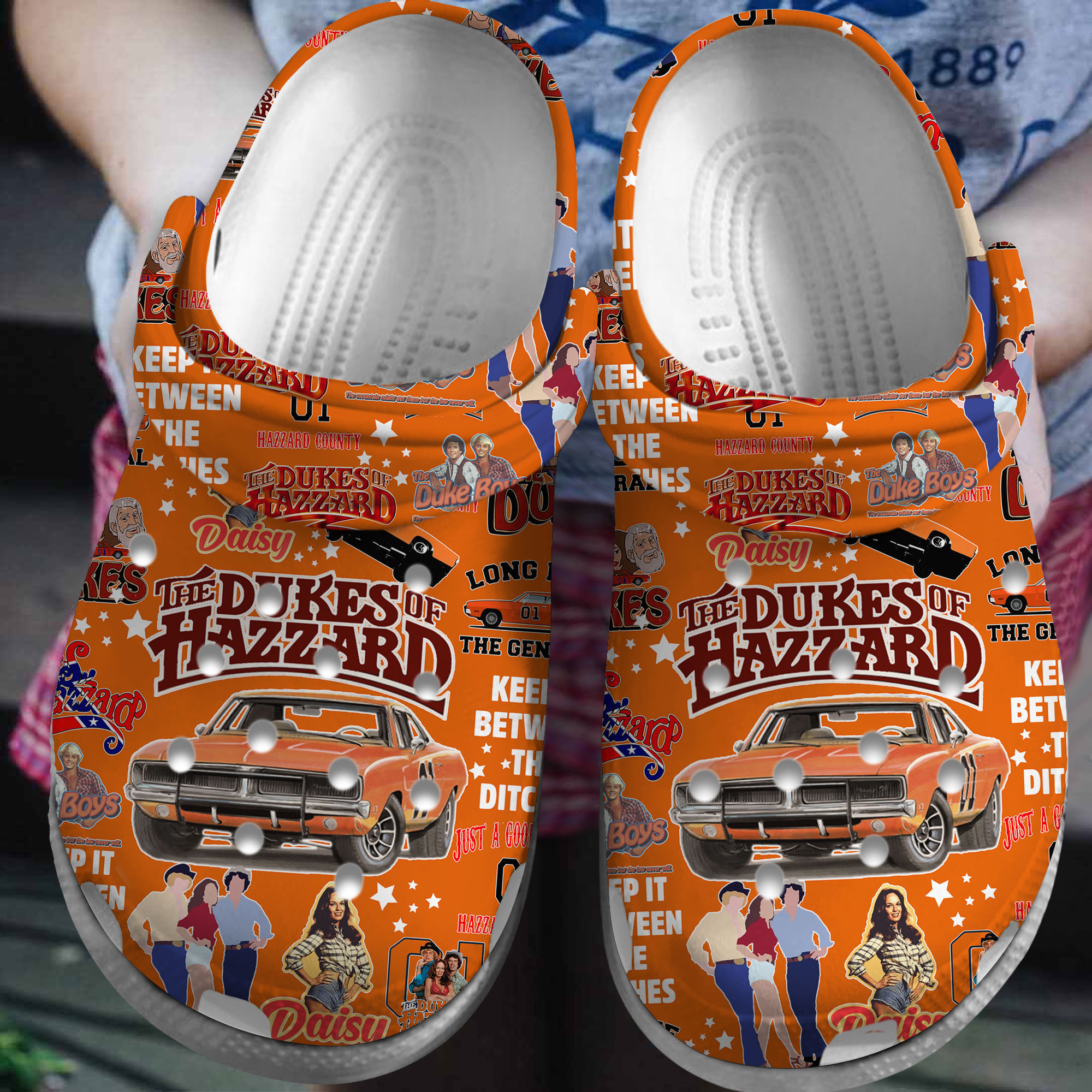 The Dukes Of Hazzard TV Series Crocs Crocband Clogs Shoes Comfortable For Men Women and Kids