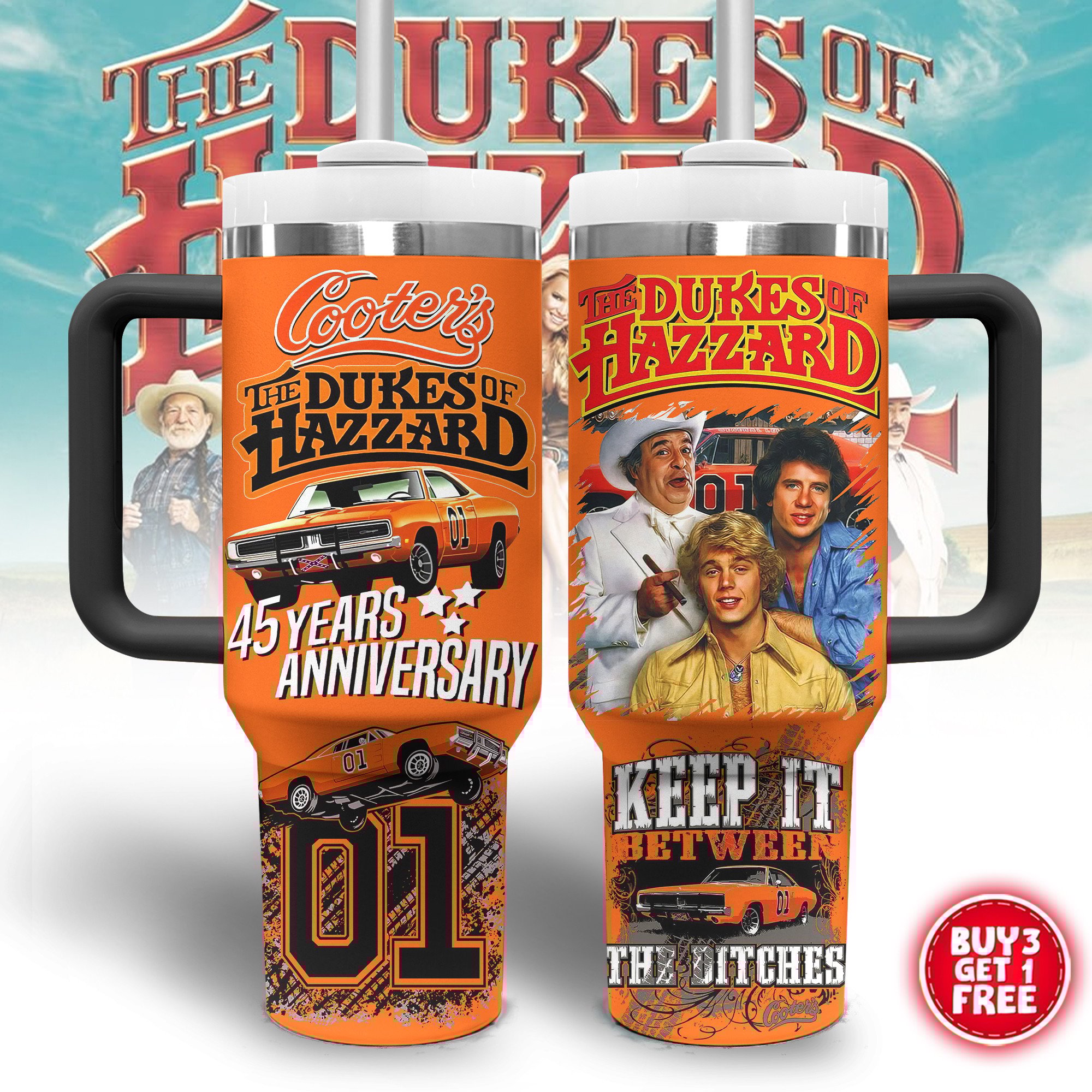 The Dukes Of Hazzard TV Series Custom Stanley Cup 40 oz 30 oz Tumbler With HandleTVC2301802