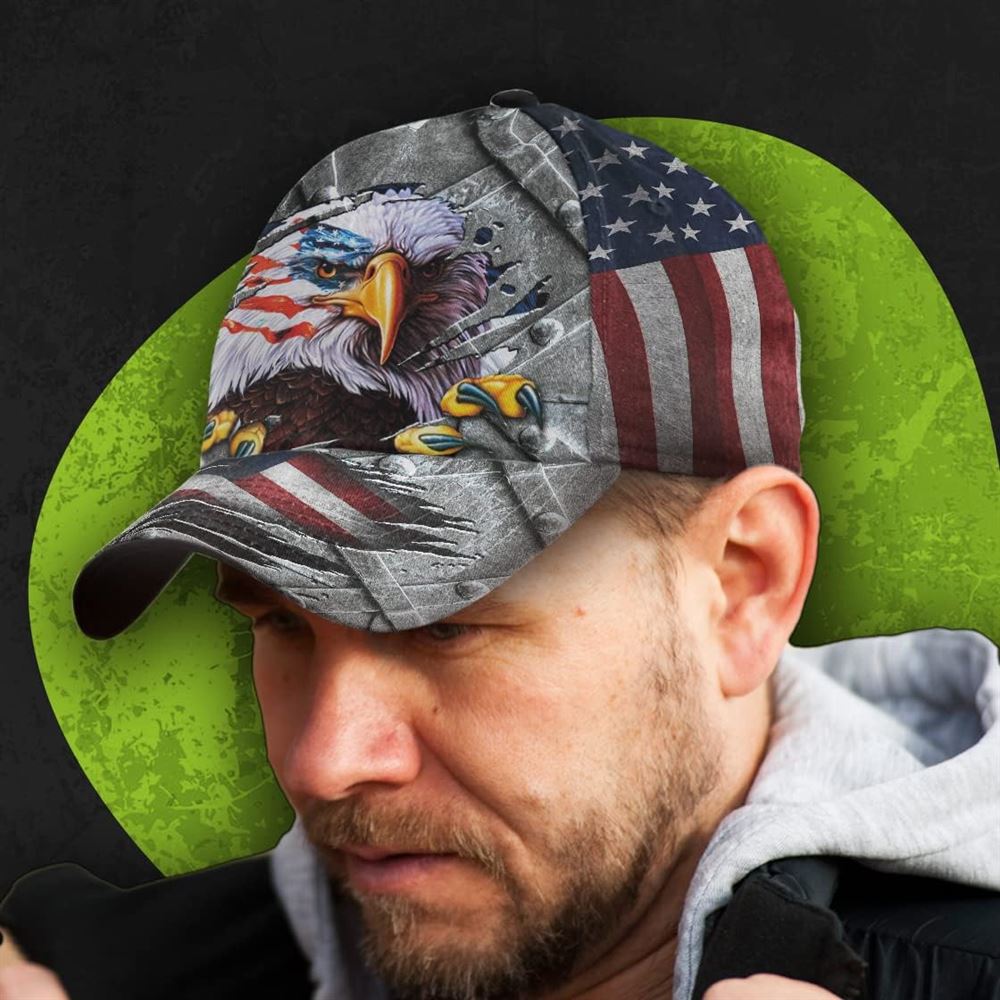 The Eagle American Flag Classic Hat, Christian Baseball Cap, Jesus Hat Trucker Hats Custom Hats Gifts For Men & Women