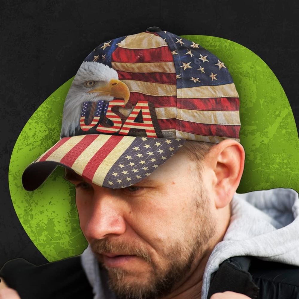 The Eagle Usa Flag Classic Hat, Christian Baseball Cap, Jesus Hat Trucker Hats Custom Hats Gifts For Men & Women