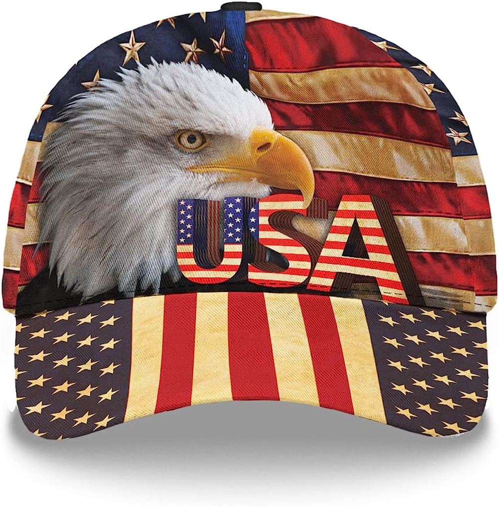 The Eagle Usa Flag Classic Hat, Christian Baseball Cap, Jesus Hat Trucker Hats Custom Hats Gifts For Men & Women