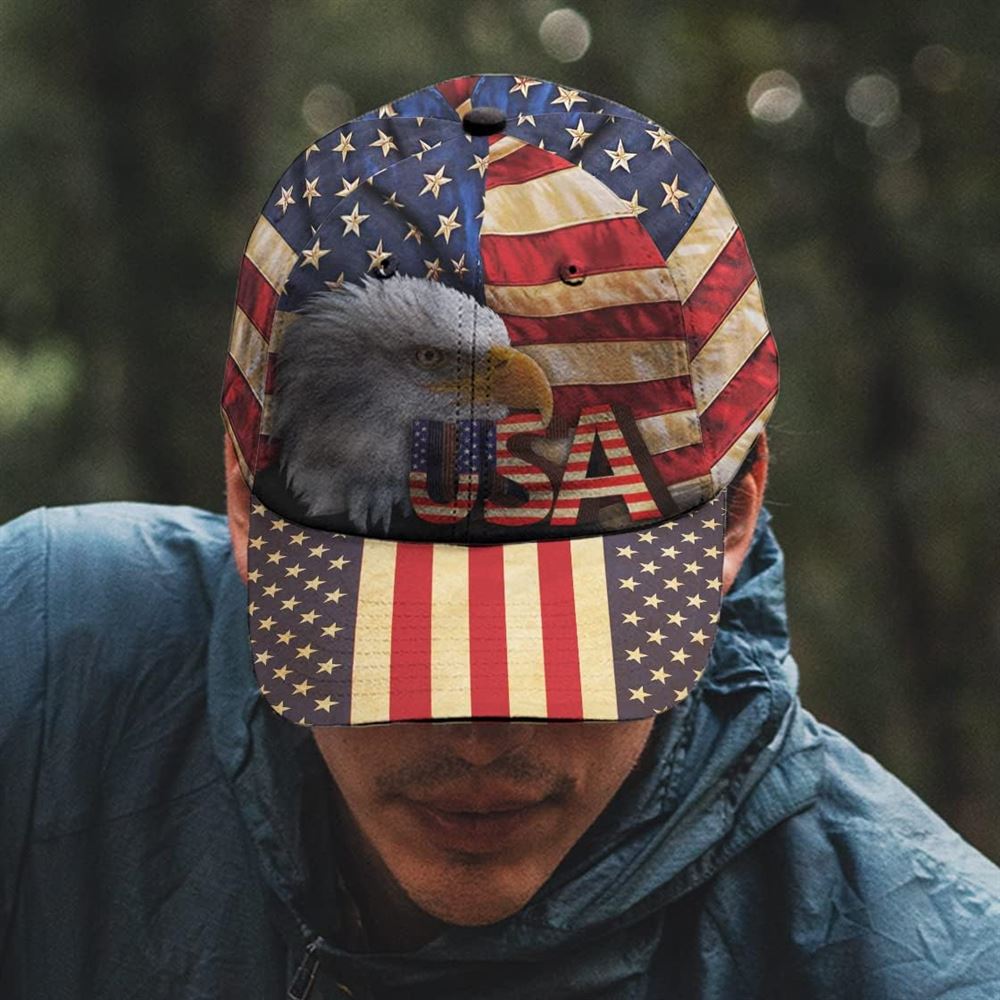 The Eagle Usa Flag Classic Hat, Christian Baseball Cap, Jesus Hat Trucker Hats Custom Hats Gifts For Men & Women