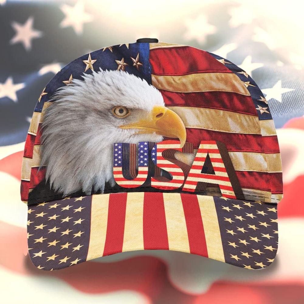 The Eagle Usa Flag Classic Hat, Christian Baseball Cap, Jesus Hat Trucker Hats Custom Hats Gifts For Men & Women