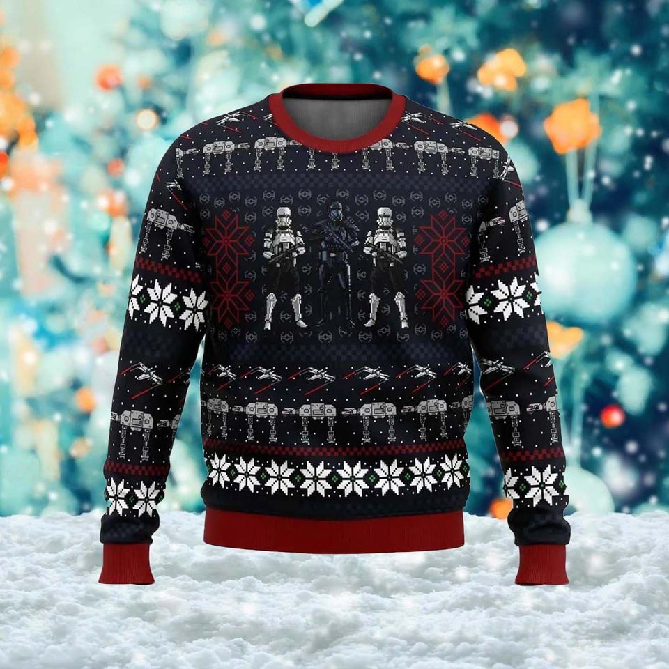 The Empire 3D Ugly Christmas Sweater, Galaxy Movie Character Xmas Sweatshirt, Robot Warrior Ugly Shirt, Christmas Gift For Men Women Kid