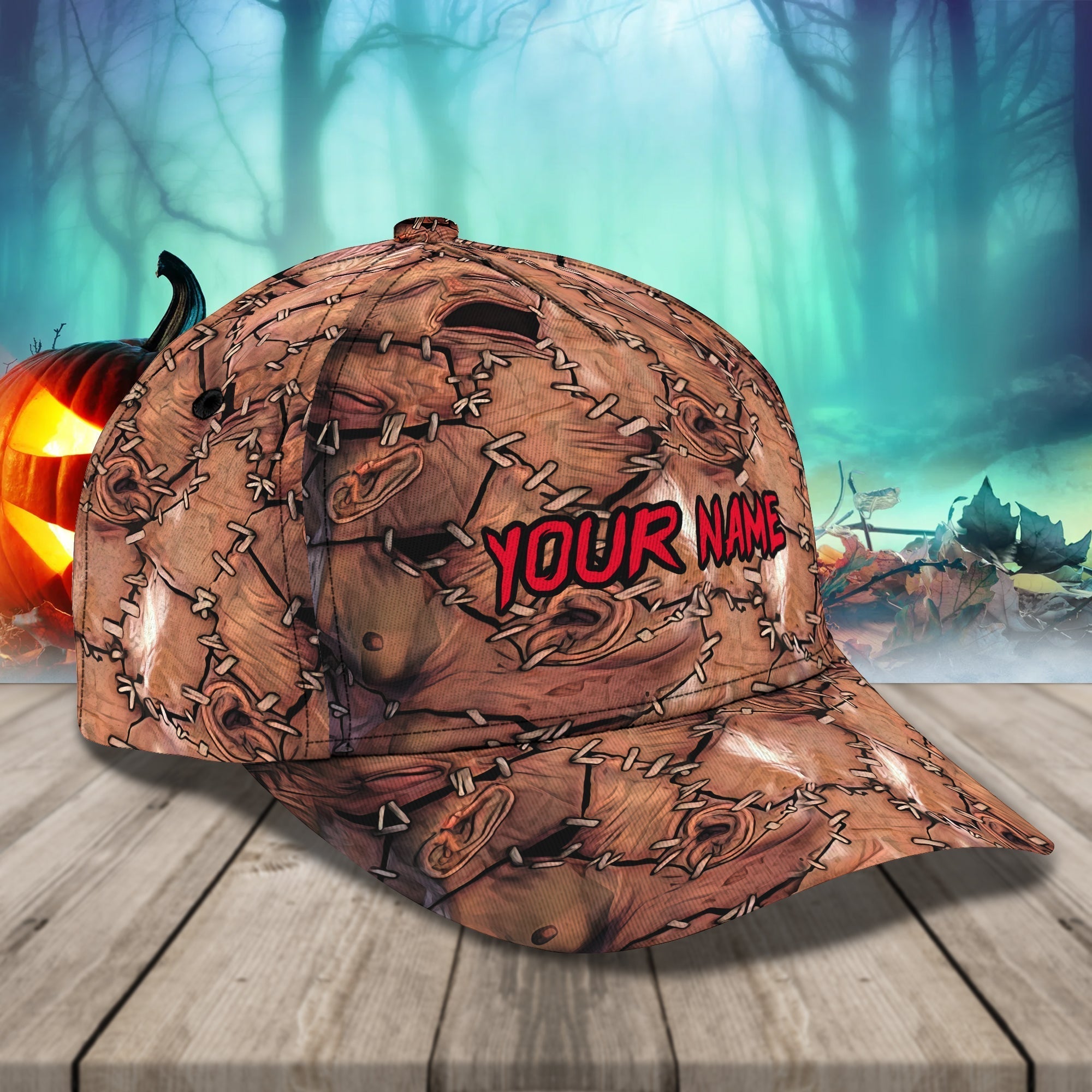 The Face Halloween Caps Unisex Customized Name Baseball Cap 3D, Cap With Adjustable Hat For Mens Womens Trucker Hats Custom Hats Gifts For Men & Women