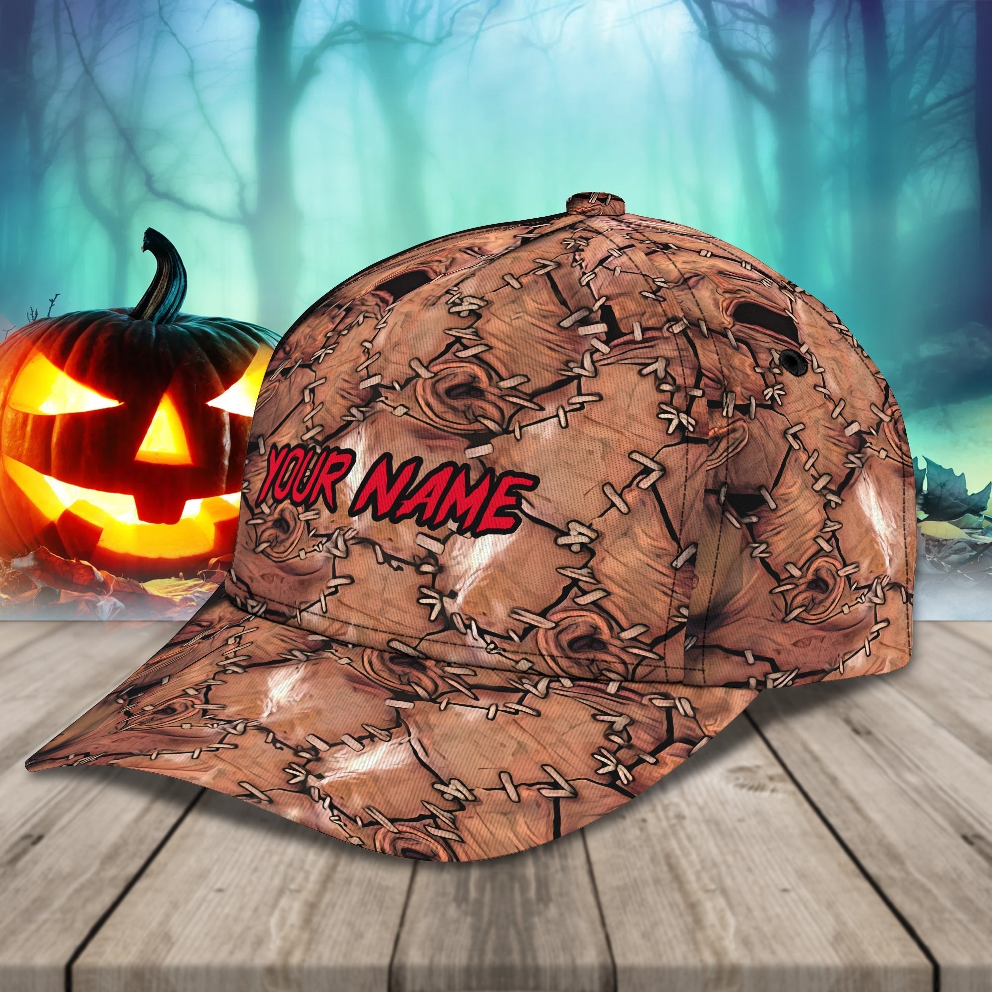 The Face Halloween Caps Unisex Customized Name Baseball Cap 3D, Cap With Adjustable Hat For Mens Womens Trucker Hats Custom Hats Gifts For Men & Women