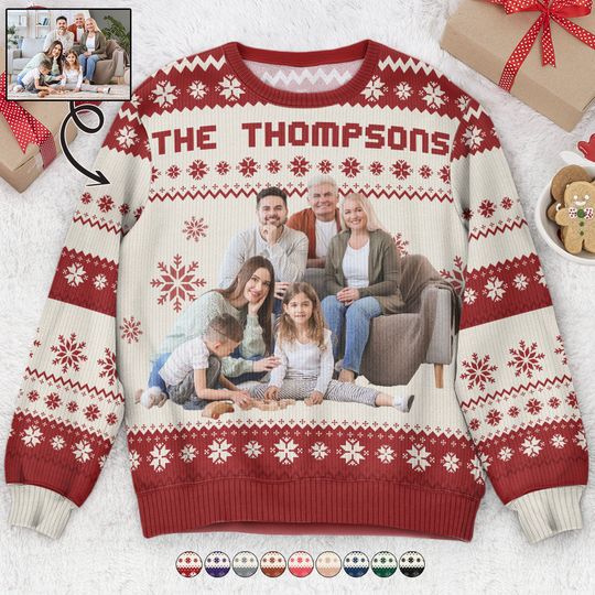 The Family - Personalized Photo Ugly Sweater - Image 4