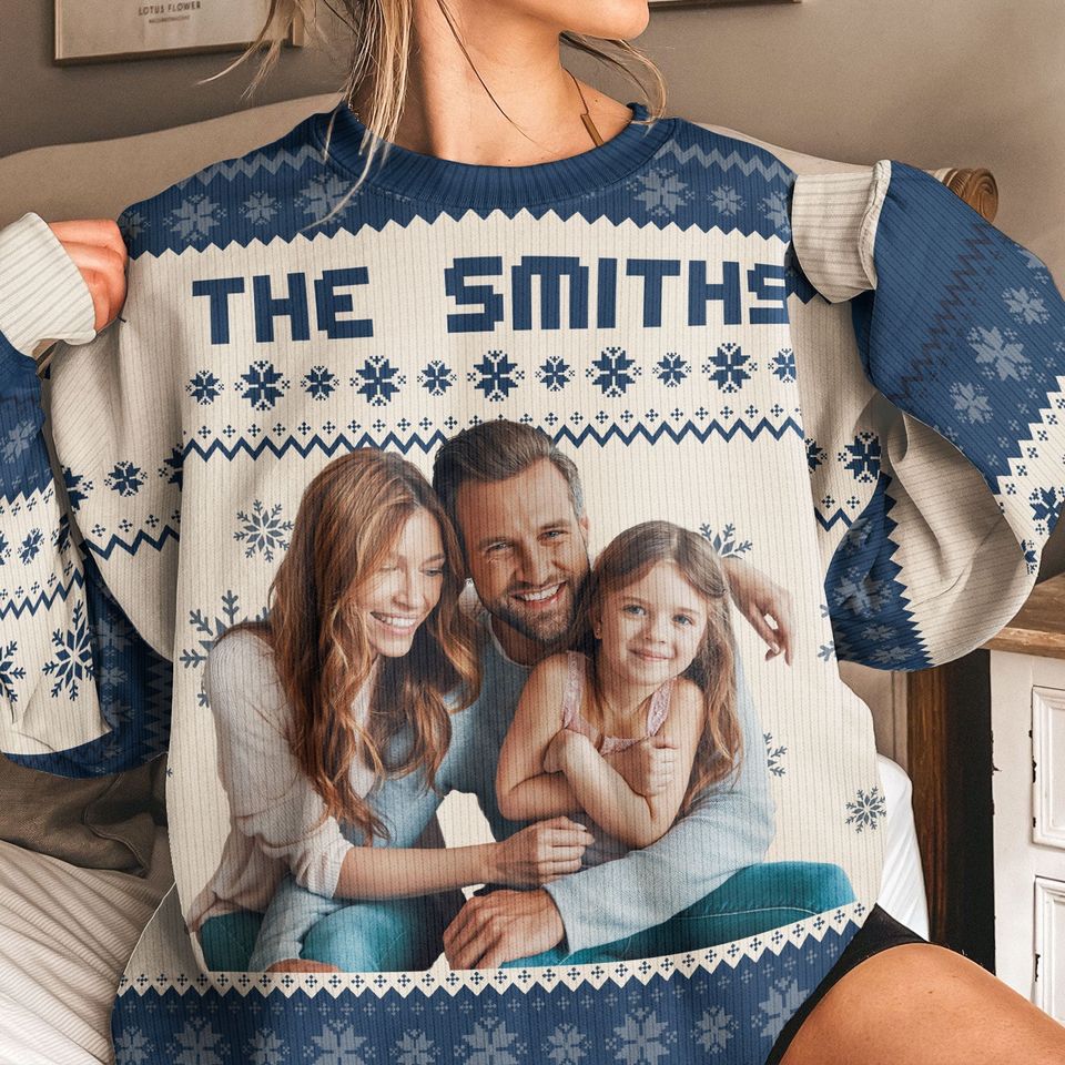 The Family - Personalized Photo Ugly Sweater - Image 2