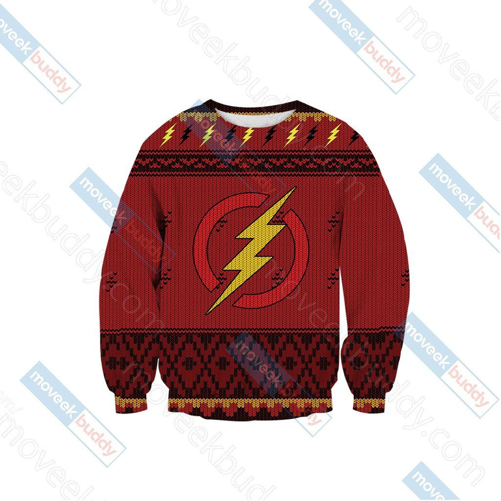 The Flash Knitting For Unisex Ugly Christmas Sweater Adult 3D Funny Matching for family - Image 2