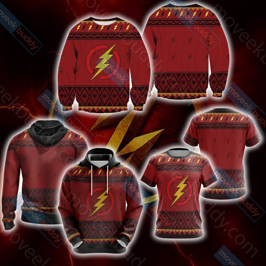 The Flash Knitting For Unisex Ugly Christmas Sweater Adult 3D Funny Matching for family - Image 4