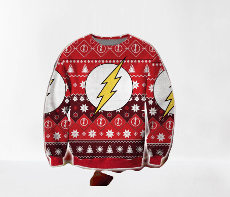 The Flash Ugly Christmas Sweater Adult 3D Funny Matching for family