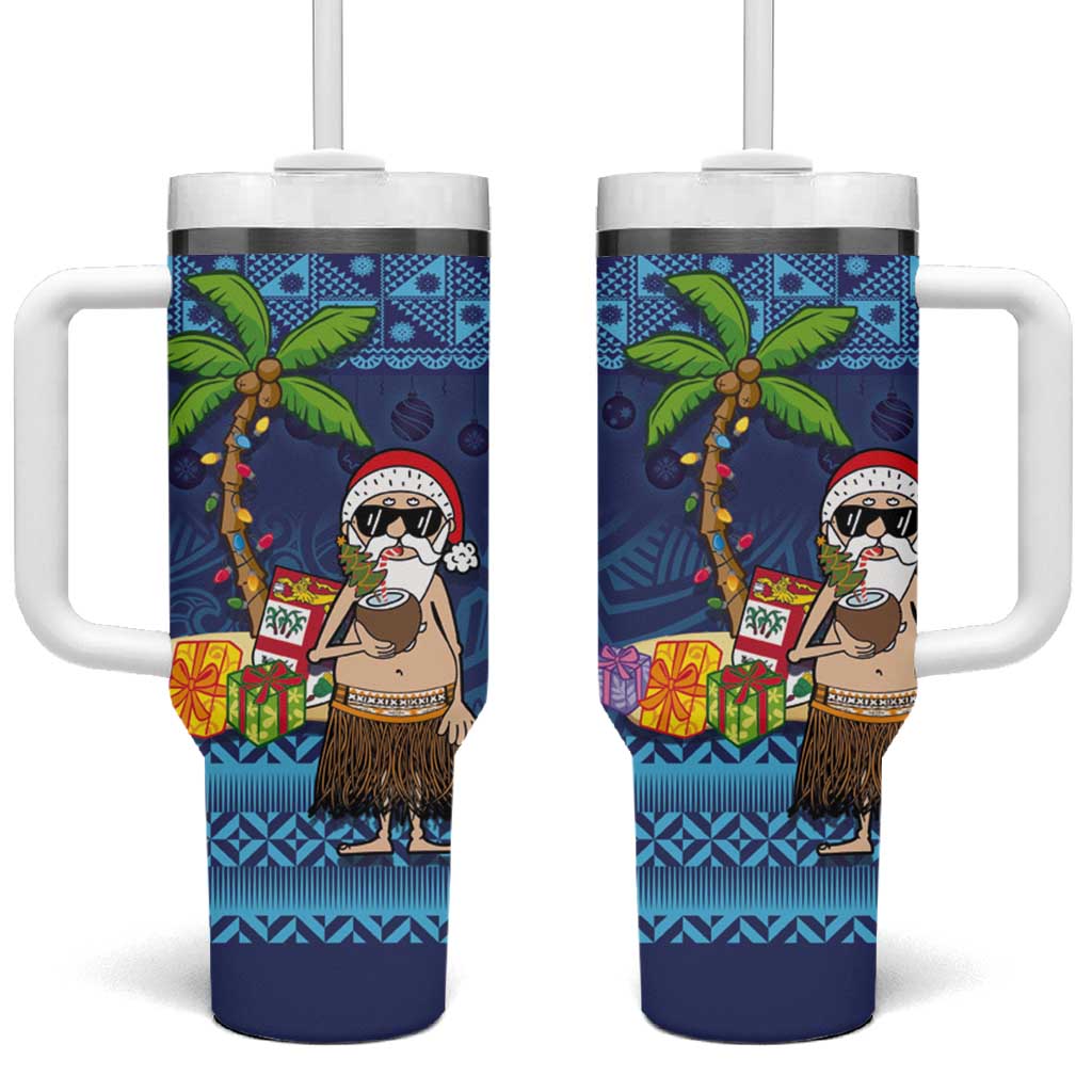 The Funny Santa Wears Sulu Christmas Fijian Christmas Palm Tree Custom Stanley Cup 40 oz 30 oz Tumbler With HandleTVC2301345