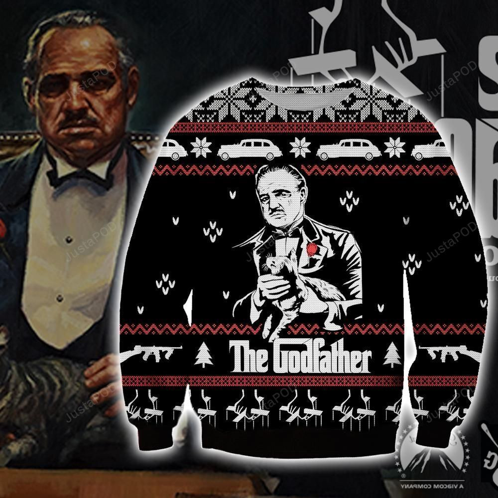 The Godfather Knitting Pattern 3D Print Ugly Christmas Sweater Adult 3D Funny Matching for family