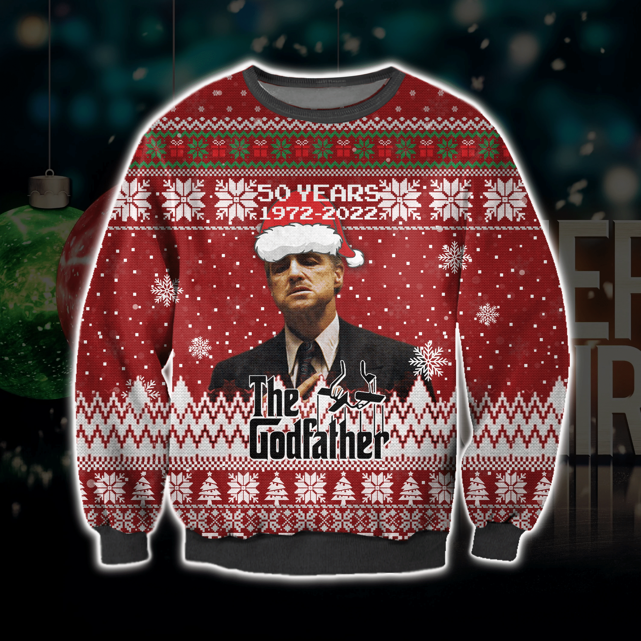 The Godfather Ugly Christmas Sweater Adult 3D Funny Matching for family