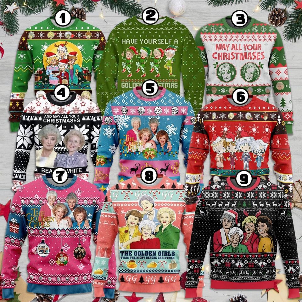 The Golden Girl Christmas Ugly Sweater, Dorothy Zbornak Rose Nylund