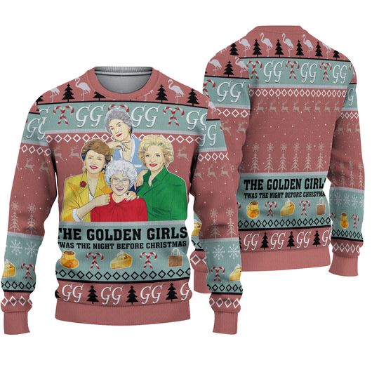 The Golden Girl Pink Knitted Ugly Christmas Sweater - Image 2