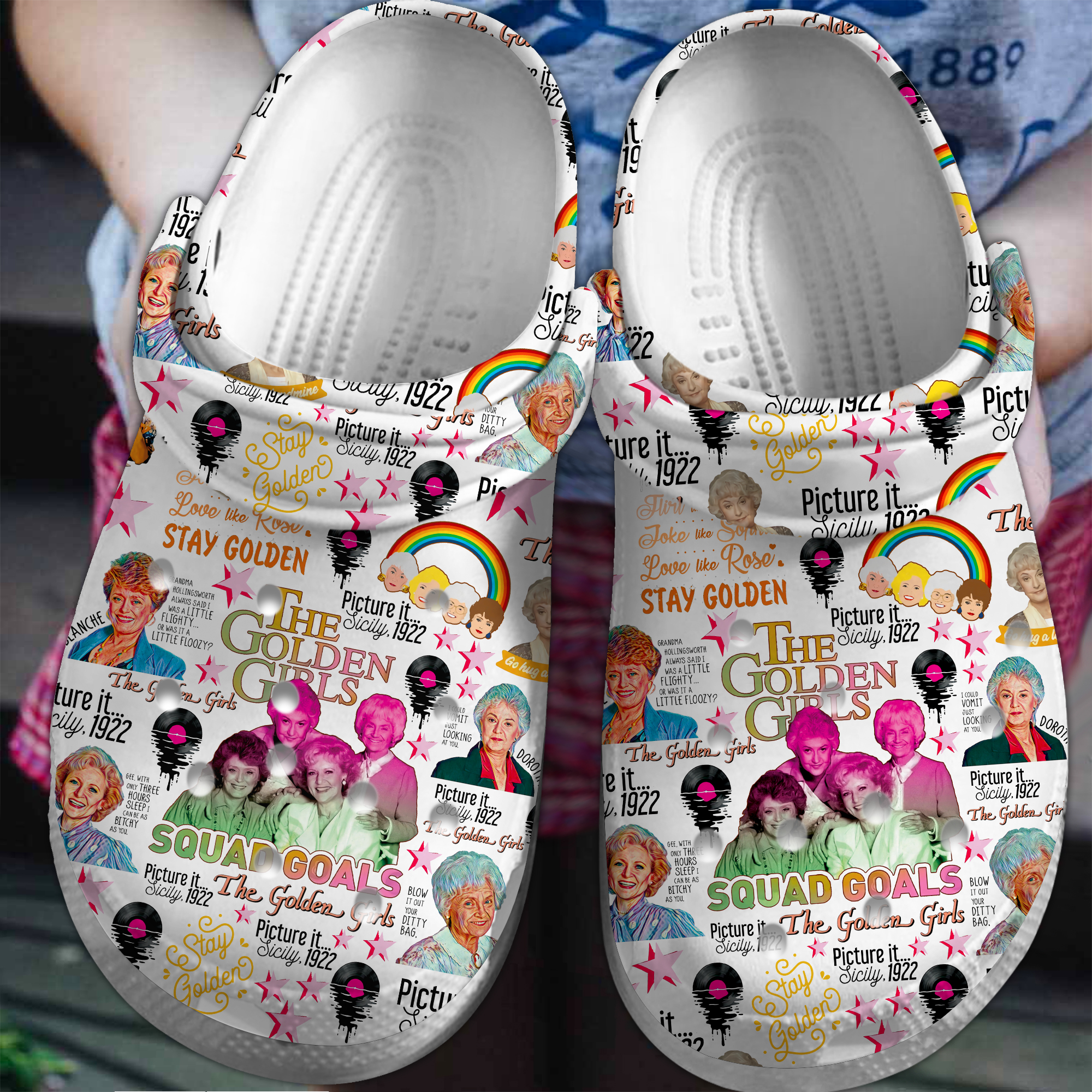 The Golden Girls TV Series Crocs Crocband Clogs Shoes Comfortable For Men Women and Kids