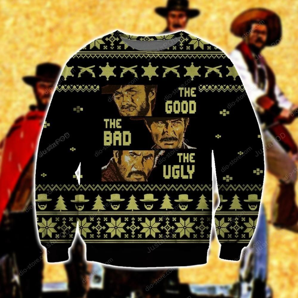 The Good The Bad And The Ugly 3D Print Ugly Christmas Sweater Adult 3D Funny Matching for family