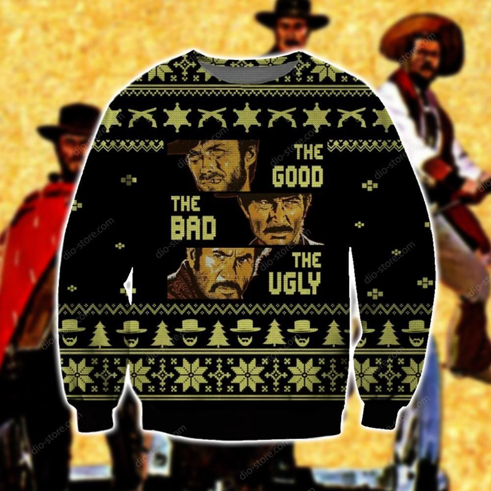 The Good The Bad And The Ugly Ugly Christmas Sweater Adult 3D Funny Matching for family