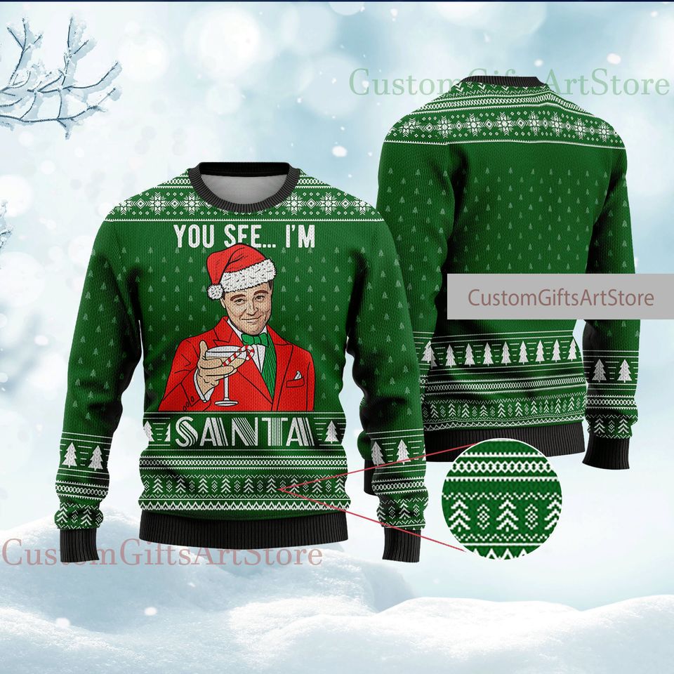The Great Gatsby Santa DiCaprio Christmas Sweater, Laughing Leo Christmas Ugly Sweater