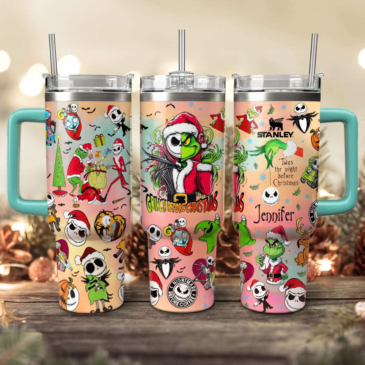 The Grinch And Friend Movies Christmas Custom Stanley Cup 40 oz 30 oz Tumbler With HandleTVC2301434