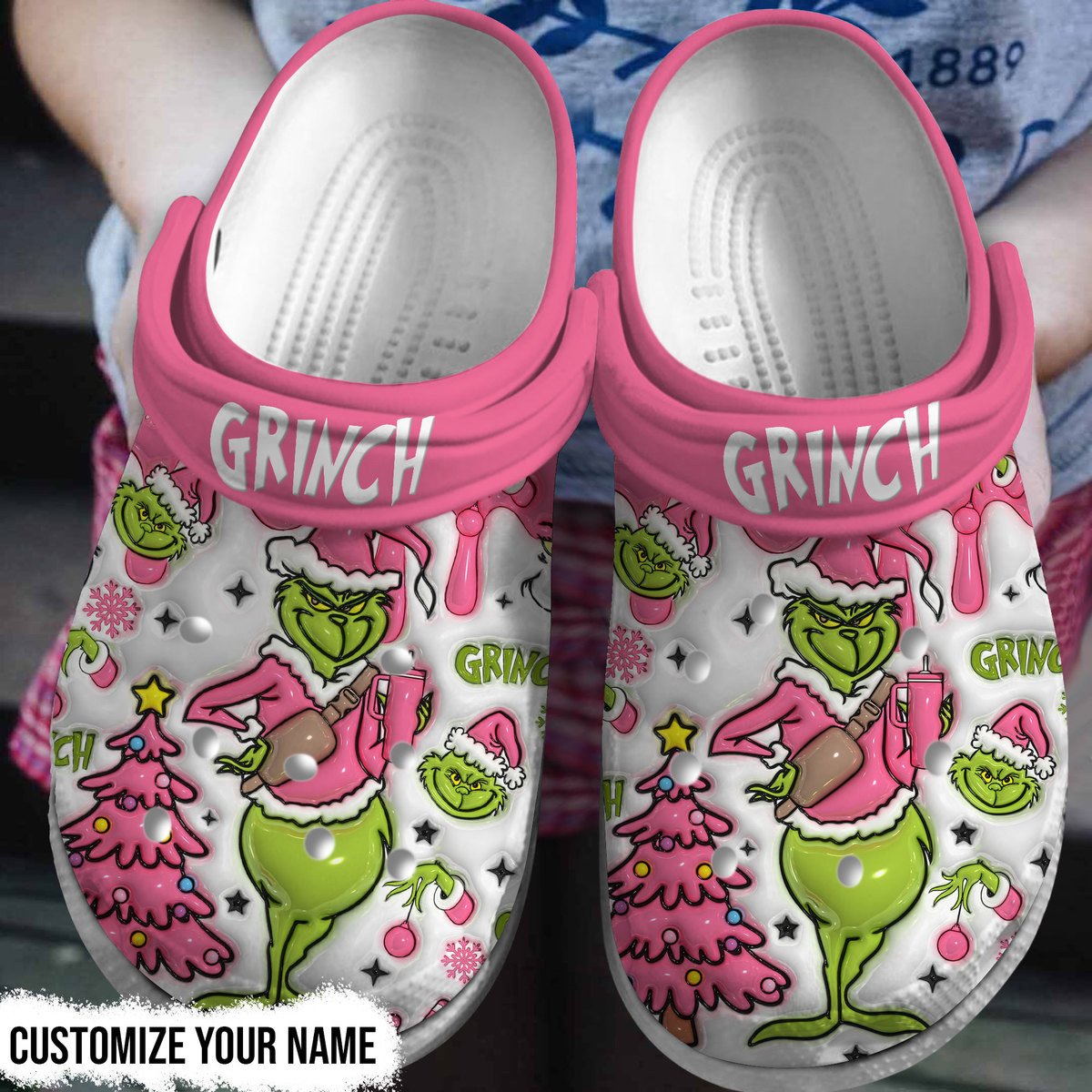 The Grinch Christmas Cartoon Crocs Crocband Clogs Shoes Comfortable For Men Women and Kids