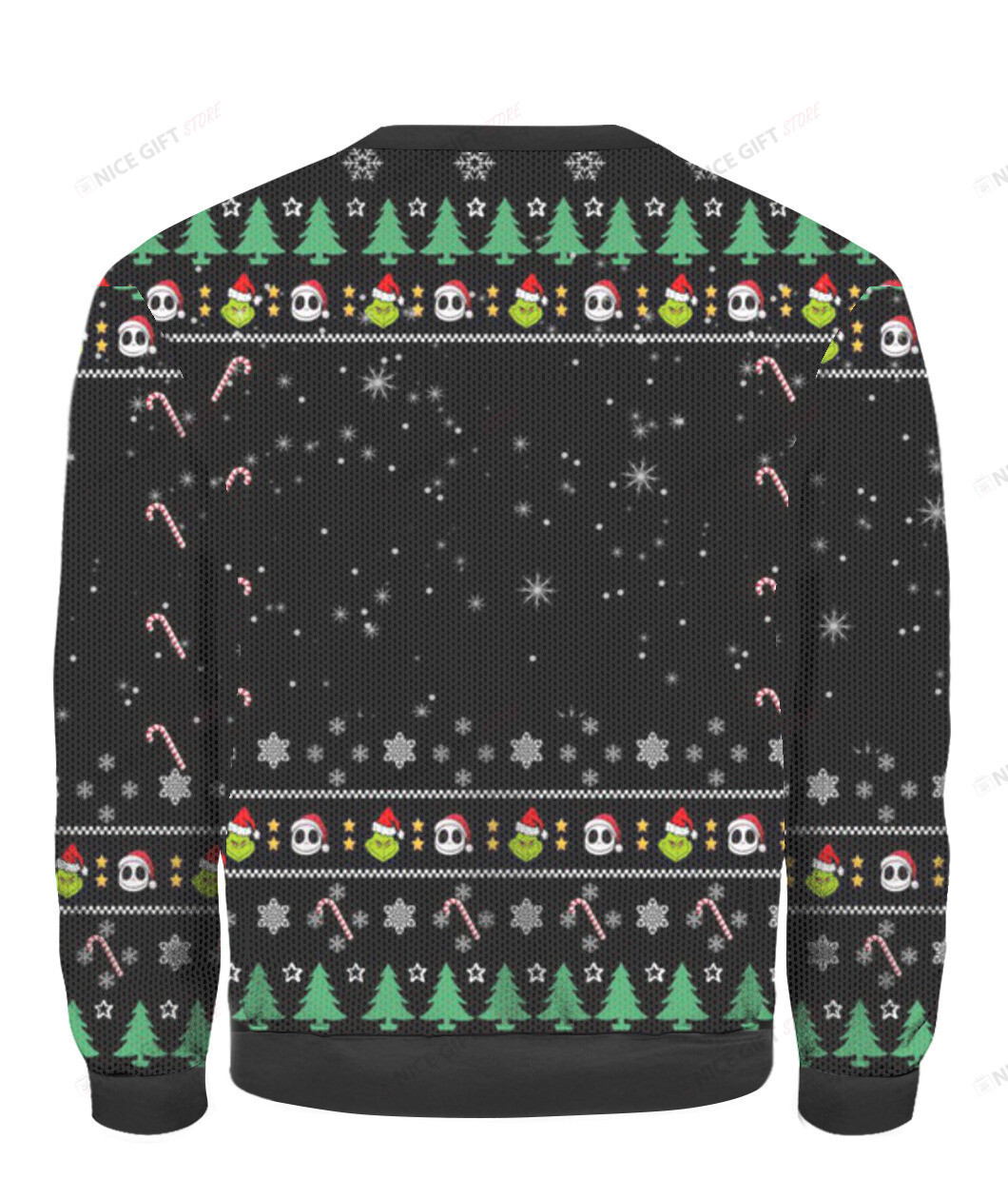 The Grinch Jack Skellington Ugly Christmas Sweater Adult 3D Funny Matching for family - Image 3