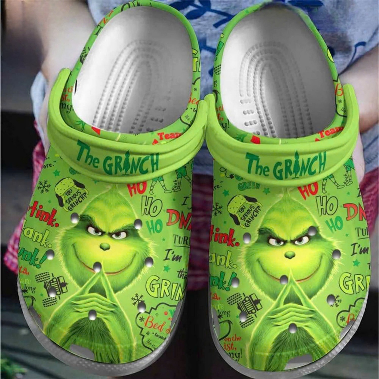 The Grinch Movie Christmas Crocs Crocband Clogs Shoes Comfortable For Men Women and Kids