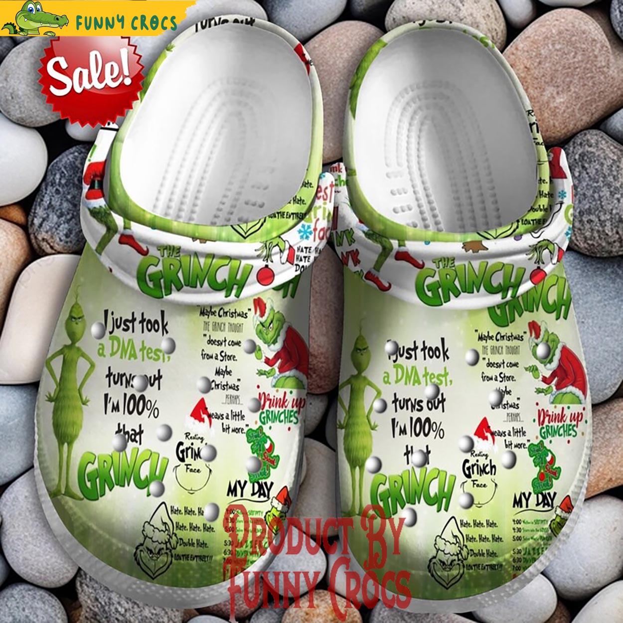 The Grinch Movie Christmas Crocs Crocband Clogs Shoes Comfortable For Men Women and Kids