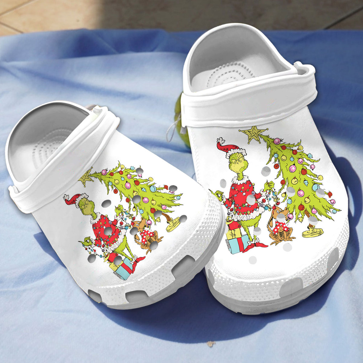 The Grinch Movie Christmas Crocs Crocband Clogs Shoes Comfortable For Men Women and Kids