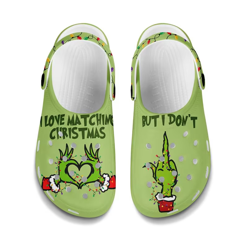 The Grinch Movie Christmas Crocs Crocband Clogs Shoes Comfortable For Men Women and Kids