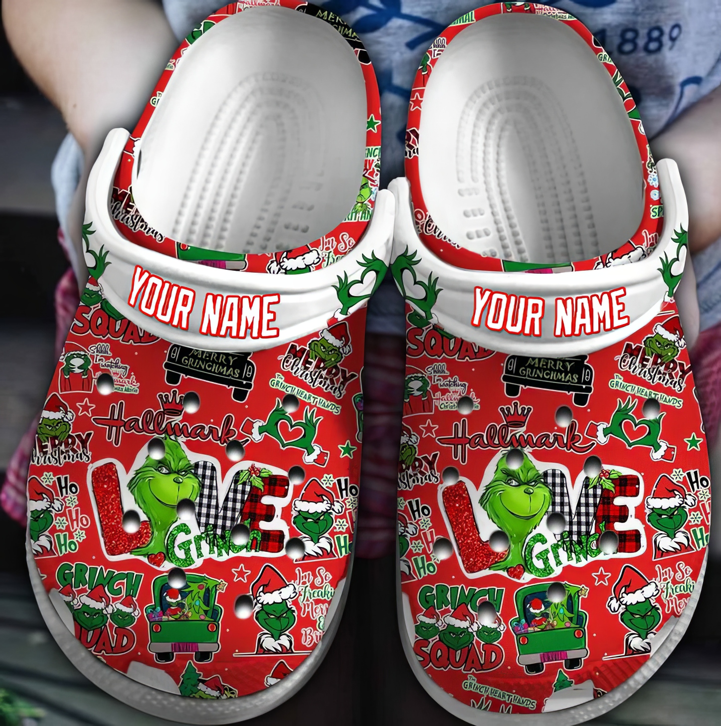 The Grinch Movie Christmas Crocs Crocband Clogs Shoes Comfortable For Men Women and Kids