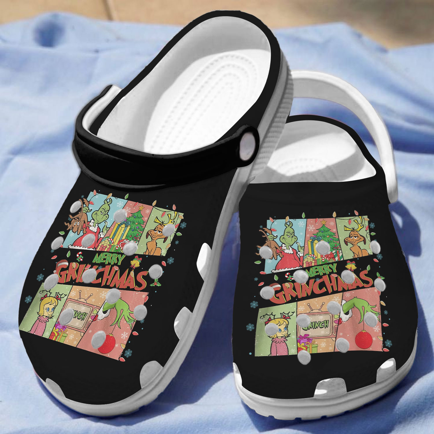 The Grinch Movie Christmas Crocs Crocband Clogs Shoes Comfortable For Men Women and Kids