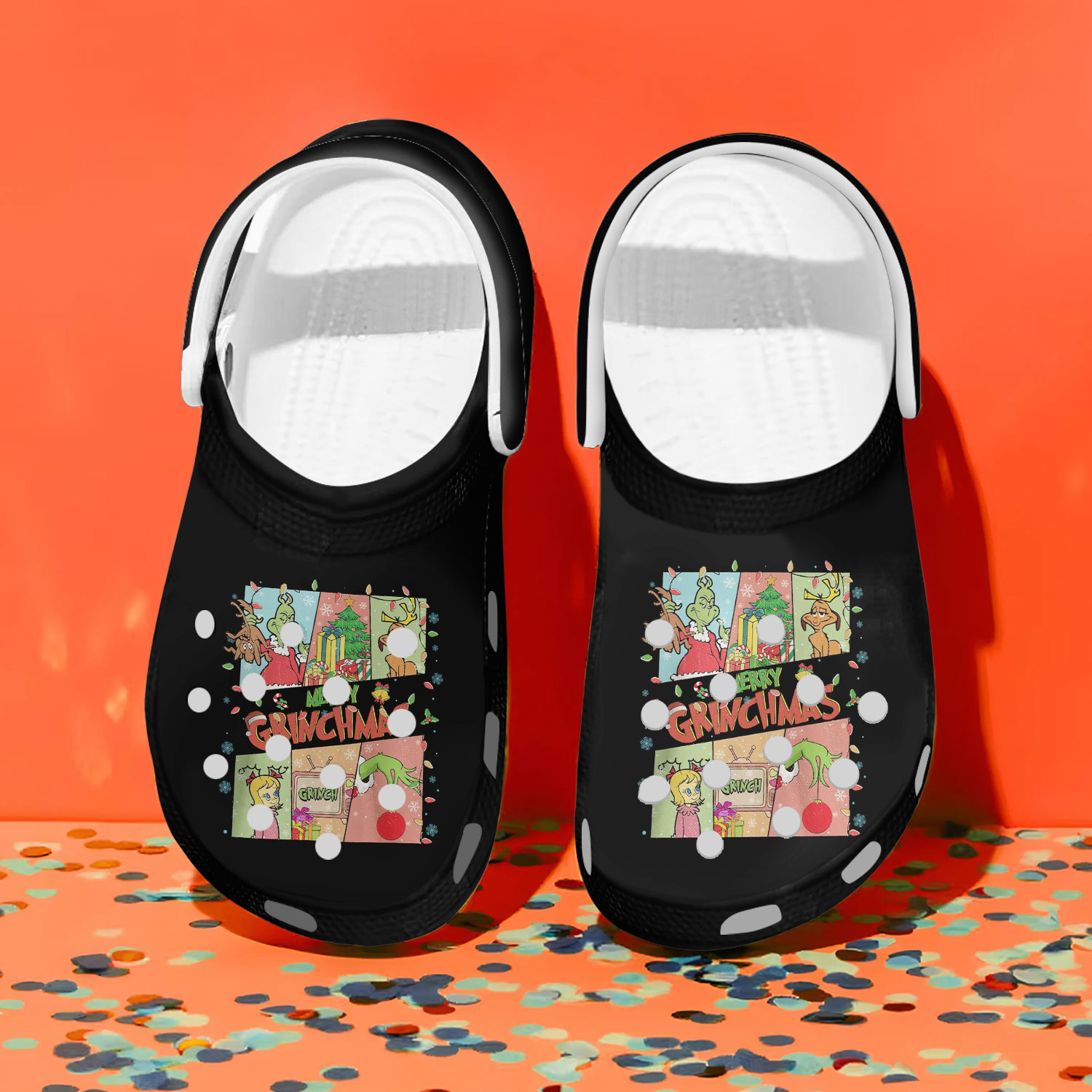 The Grinch Movie Christmas Crocs Crocband Clogs Shoes Comfortable For Men Women and Kids - Image 3