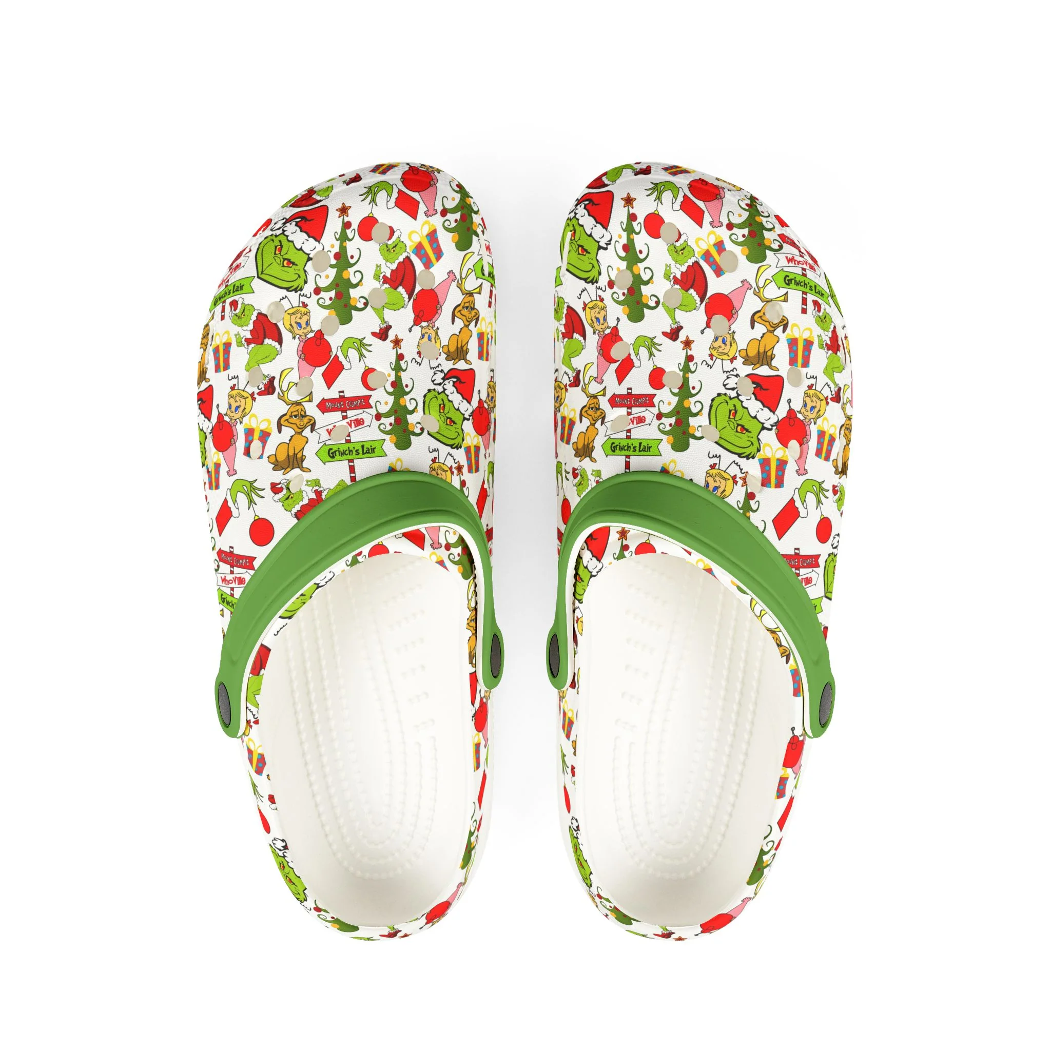 The Grinch Movie Christmas Crocs Crocband Clogs Shoes Comfortable For Men Women and Kids