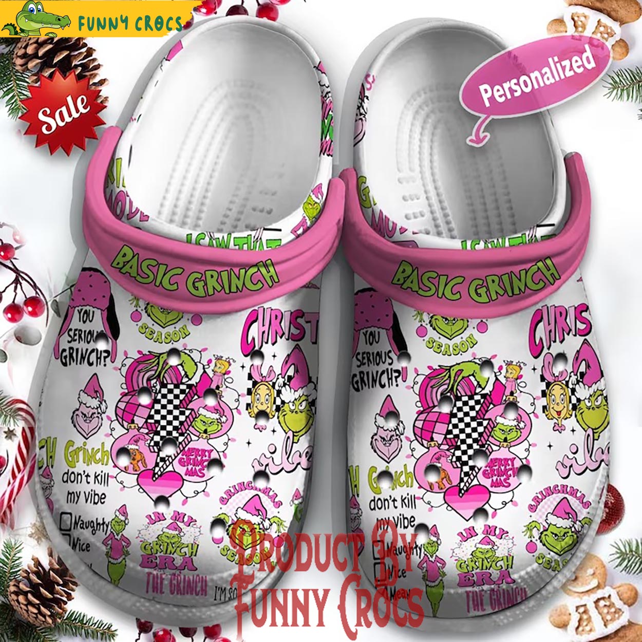 The Grinch Movie Christmas Crocs Crocband Clogs Shoes Comfortable For Men Women and Kids